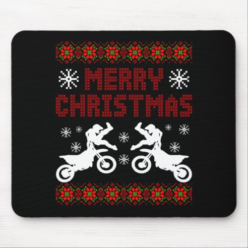 Merry Christmas Biker Motocross Motorcycle Gift Mouse Pad