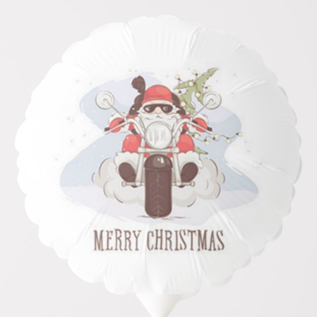 Merry Christmas Biker Santa Balloon (Front)