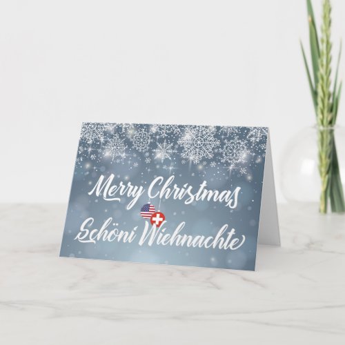 Merry Christmas Bilingual Swiss American Card