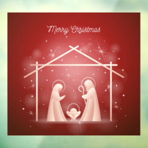 Merry Christmas Birth of Jesus Window Cling