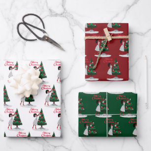 Black Merry Christmas Wrapping Paper, African American Holiday