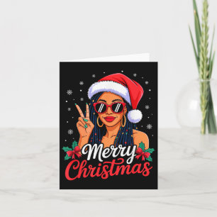 Merry Christmas Black African Girl American Melani Card