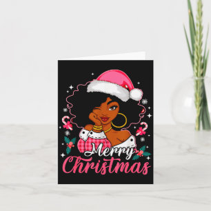 Merry Christmas Black Afro African American Girl S Card