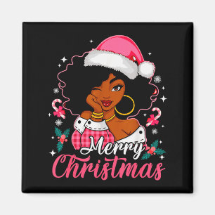 Merry Christmas Black Afro African American Girl S Magnet