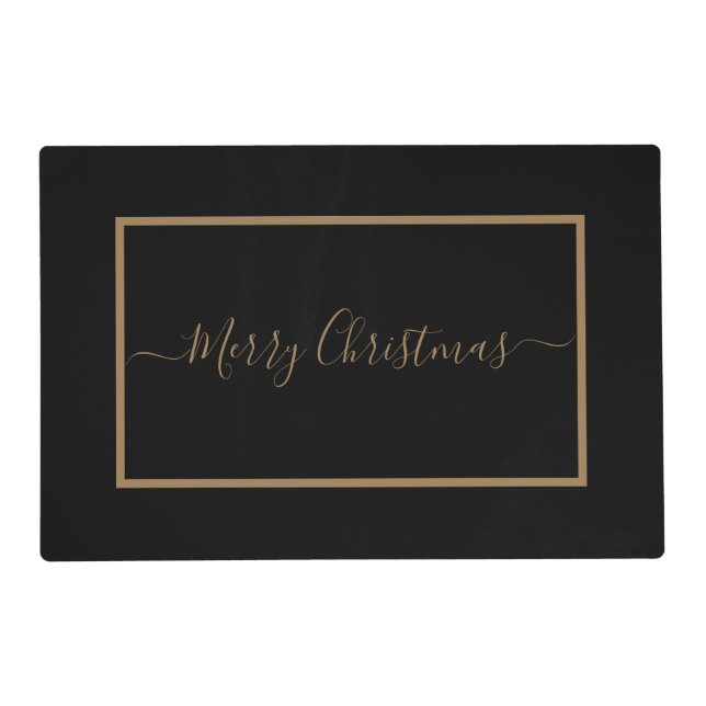Merry Christmas black and gold  Placemat (Front)