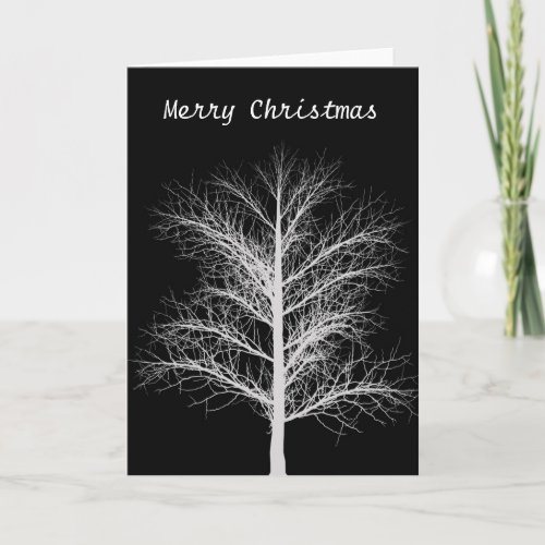 Merry Christmas  Black and white Holiday Card