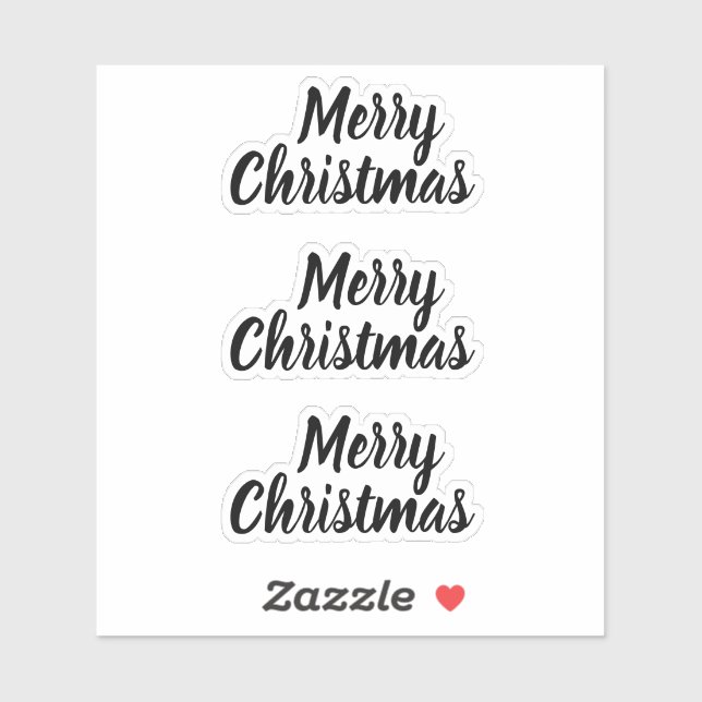 Merry christmas black and white trendy minimalist sticker (Sheet)