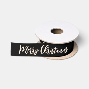 Merry Christmas Black and White Xmas Satin Ribbon
