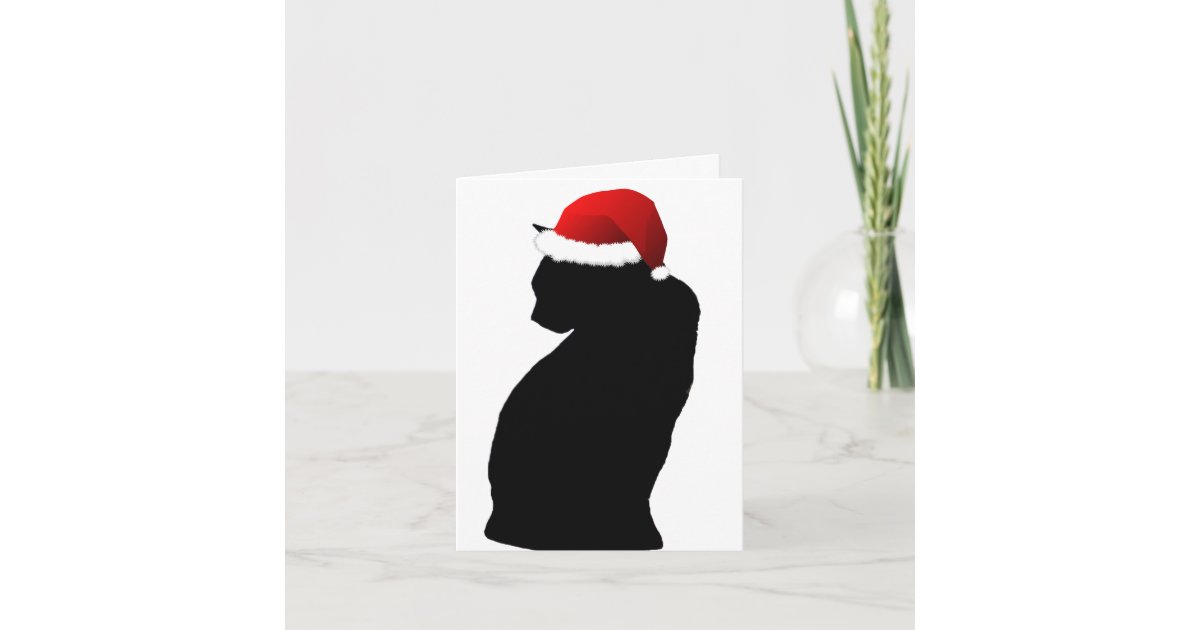 Merry Christmas Black Cat Santa Cards