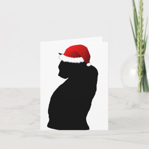 Merry Christmas Black Cat Santa Cards