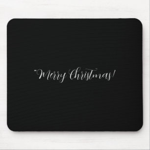 Merry Christmas Black Color Basic Dark Adult L Mouse Pad