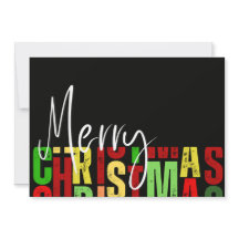 Merry christmas Black colorful Greeting Card