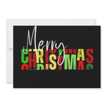 Merry christmas Black colorful Greeting Card