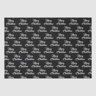 Merry Christmas black custom script elegant Tissue Paper