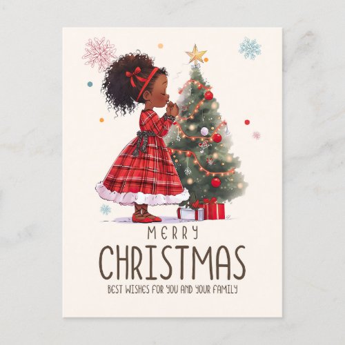 Merry Christmas Black Girl Magic Melanin Xmas Fun Postcard