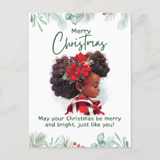 Merry Christmas Black Girl Magic Melanin Xmas Fun Postcard