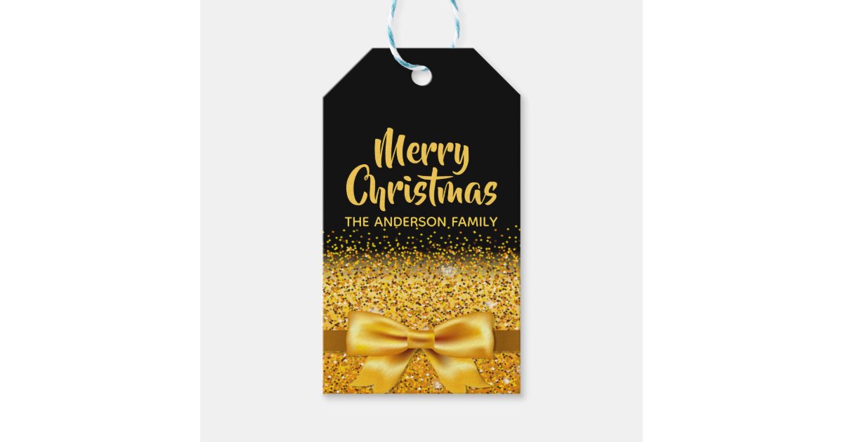 Christmas Luxury Glitter Gift Tags Labels Presents Sparkle Name