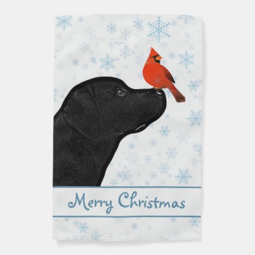 Merry Christmas Black Labrador Garden Flag