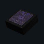 Merry Christmas Black Purple Kaleidoscope Design Keepsake Box<br><div class="desc">Elegant Merry Christmas Black and Purple Kaleidoscopic Design</div>