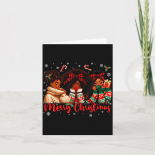 Merry Christmas Black Queen Girl African Santa Mel Card