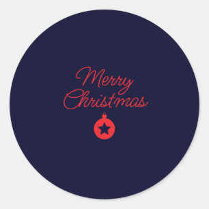 Merry Christmas Black Rock Blue Classical Unique Classic Round Sticker