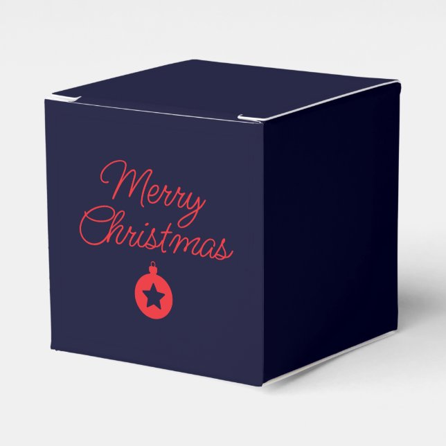 Merry Christmas Black Rock Blue Classical Unique Favor Boxes (Front Side)