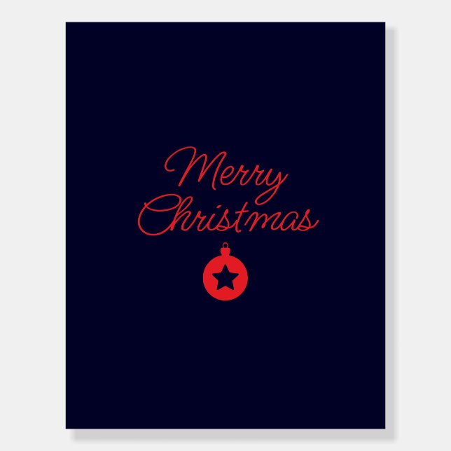 Merry Christmas Black Rock Blue Classical Unique Foam Board (Front)