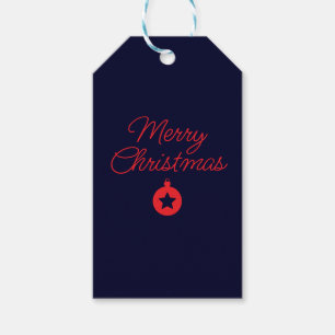 Merry Christmas Black Rock Blue Classical Unique Gift Tags