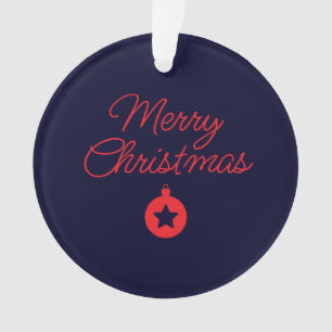 Merry Christmas Black Rock Blue Classical Unique Ornament