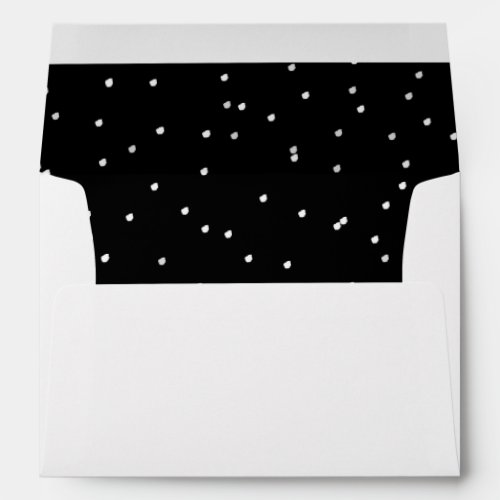 Merry Christmas Black White Retro Typography Envelope