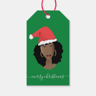 Personalized Vintage African-American Santa Christmas Gift Labels –  Chickabug