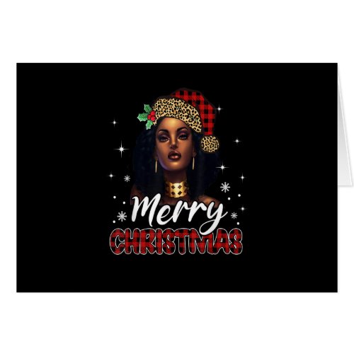 Merry Christmas Black Women African Santa Hat Leop