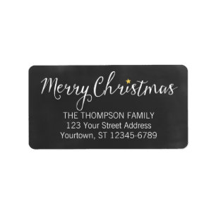 Merry Christmas Blackboard address labels