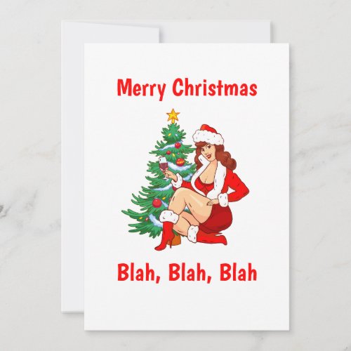 Merry Christmas Blah Blah Blah _ Funny Christmas Holiday Card