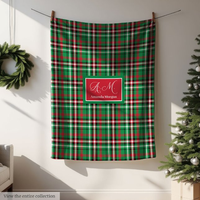 Merry Christmas Blanket Festive Red Green Tartan (Merry Christmas Blanket Festive Red Green Tartan)