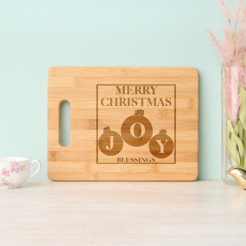 Merry Christmas Blessings Joy Ornaments Cutting Board