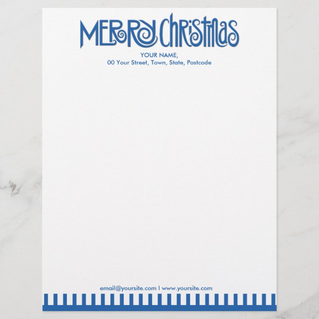 Merry Christmas blue Letterhead (Front)