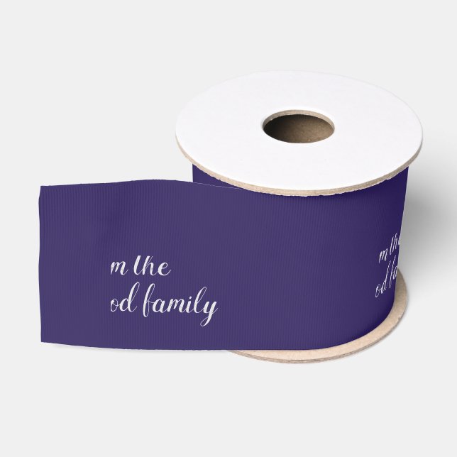 Merry Christmas Blue Seasonal Greeting Custom Text Grosgrain Ribbon (Spool)