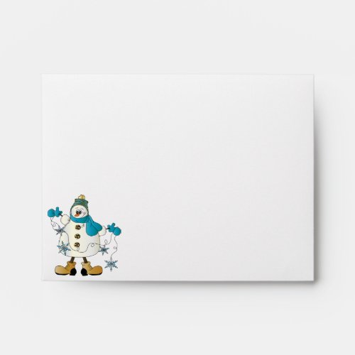 Merry Christmas Blue Snowman Envelope