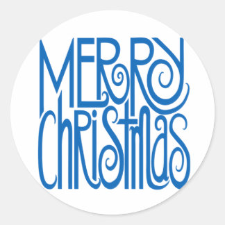 Merry Christmas blue Sticker