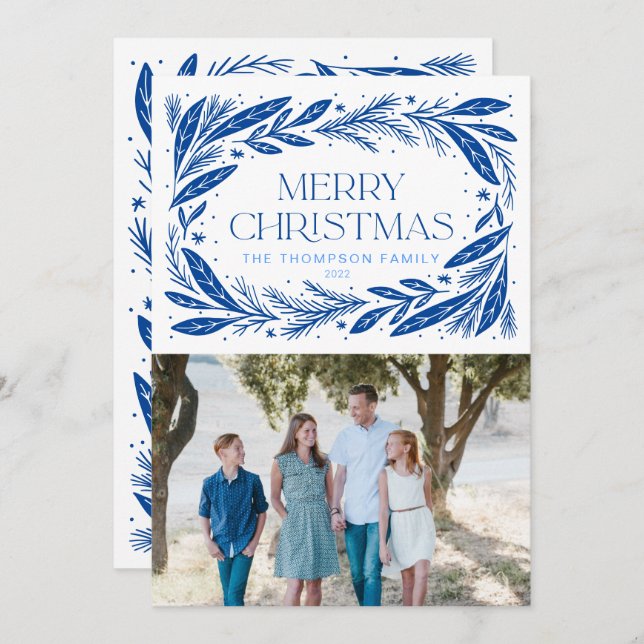 Merry Christmas Blue Wreath (Front/Back)