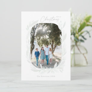 Merry Christmas Boho Watercolor Wreath Frame Light