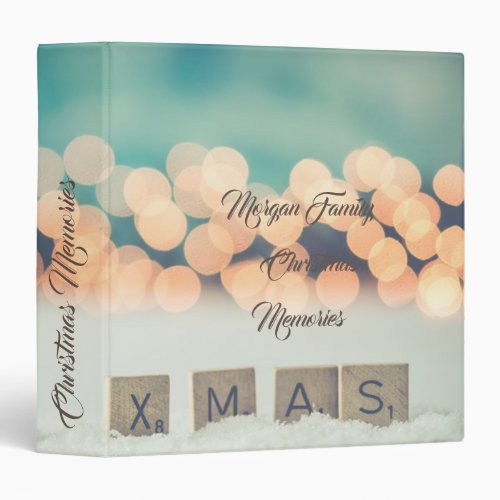 Merry Christmas Bokeh 3 Ring Binder