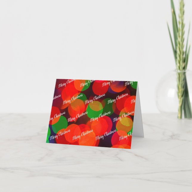 Merry Christmas Bokeh Holiday Card (Front)