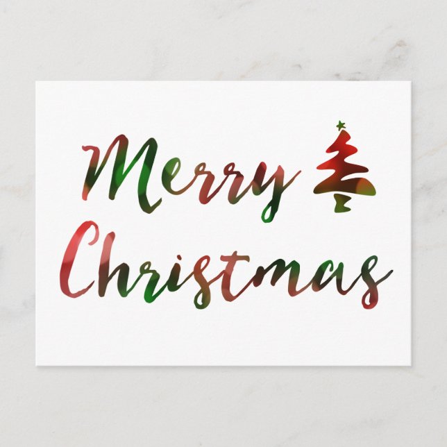 Merry Christmas Bokeh Tree Lights Holiday Postcard (Front)