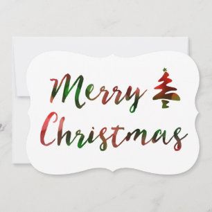 Merry Christmas Bokeh Tree Lights Invitation