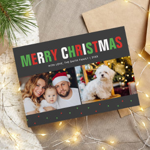 "Merry Christmas" Bold and Colorful Holiday Card