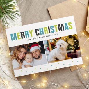 "Merry Christmas" Bold and Colorful Holiday Card