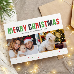 "Merry Christmas" Bold and Colorful Holiday Card