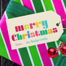 merry Christmas bold Colorful Personalized Rainbow